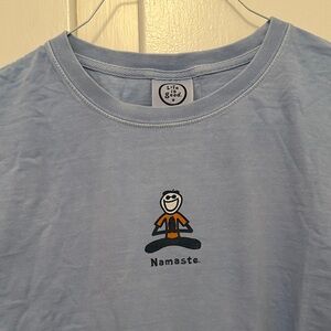 LIKE NEW Life Is Good Blue Namaste Yoga T-Shirt